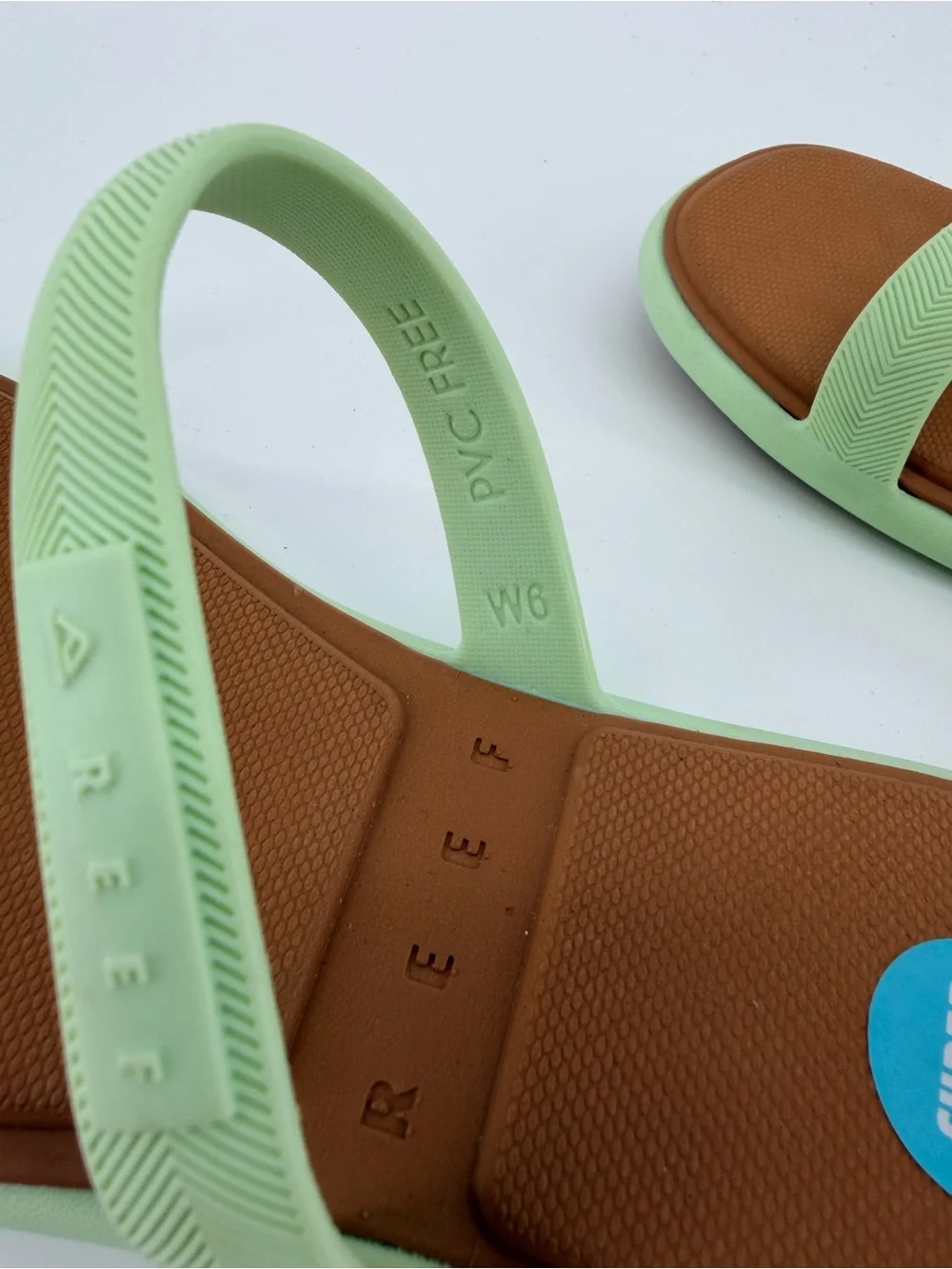 NWT Reef Water Willow Marina Women's Aloe Wash Green Double-Strap Slide Sandal
